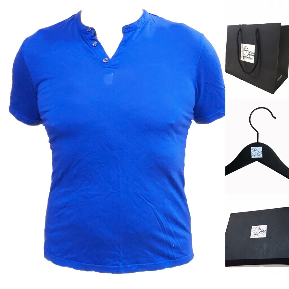 NWT 4 pcs Saks Fifth Ave shirt Tshirt buttoned tee